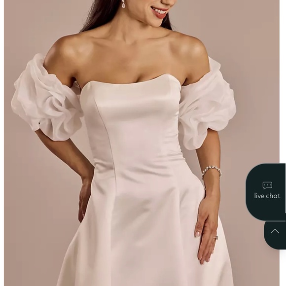 David’s Bridal Ivory Wedding Dress – Size 10 - Picture 2 of 7